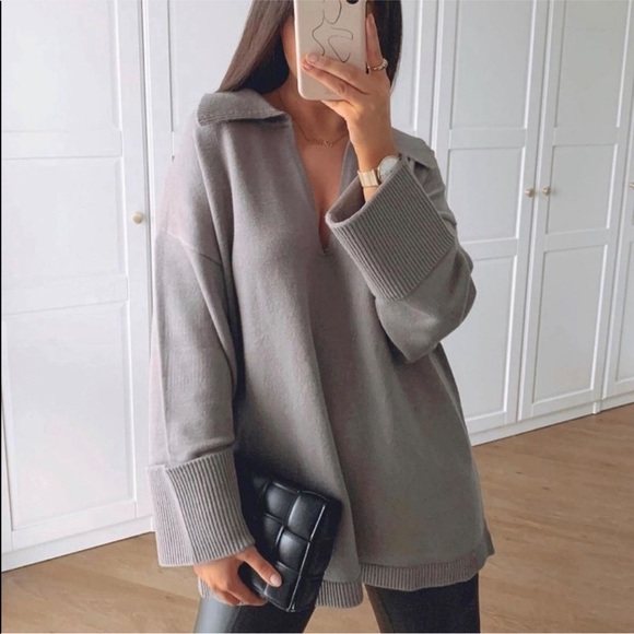 Zara | Sweaters | Zara Polo Collar Knit 